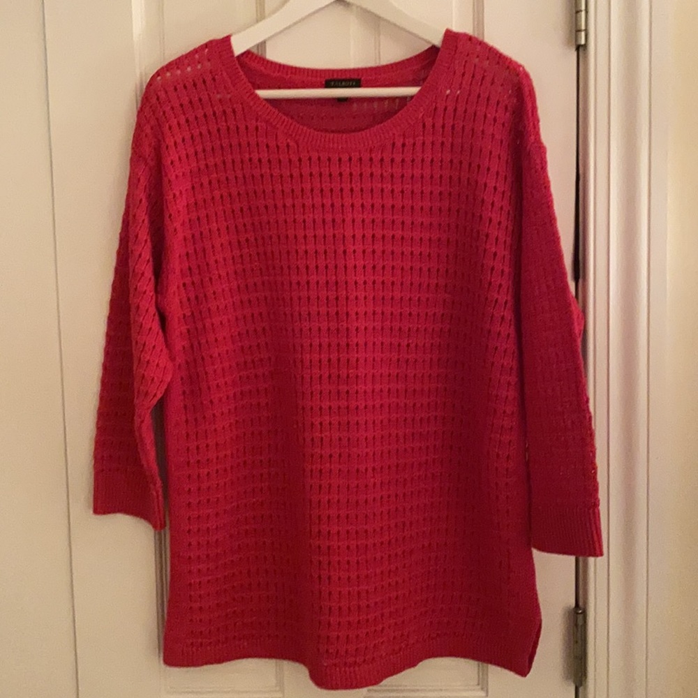 NWOT Red Talbots Sweater large - Picture 3 of 4